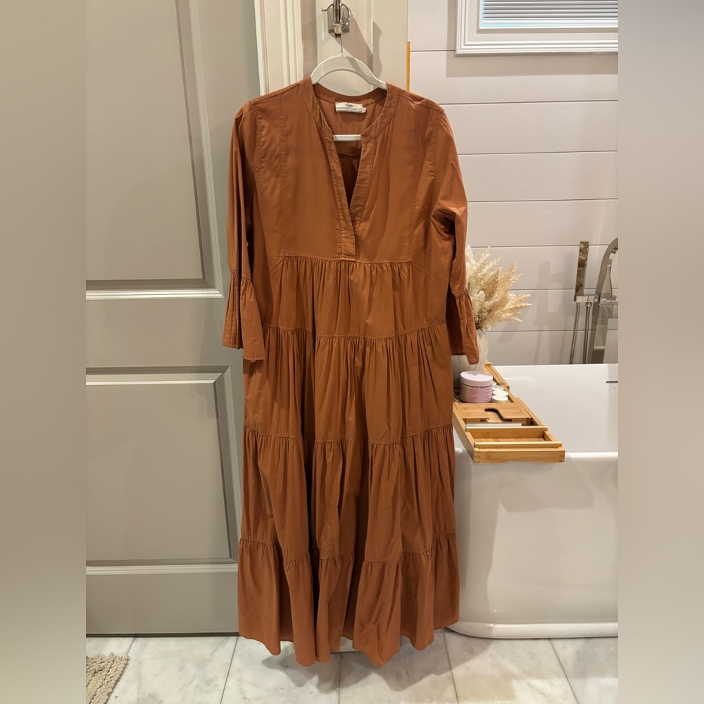 Anthropologie Rust Tiered Maxi Dress - Picture 2 of 4
